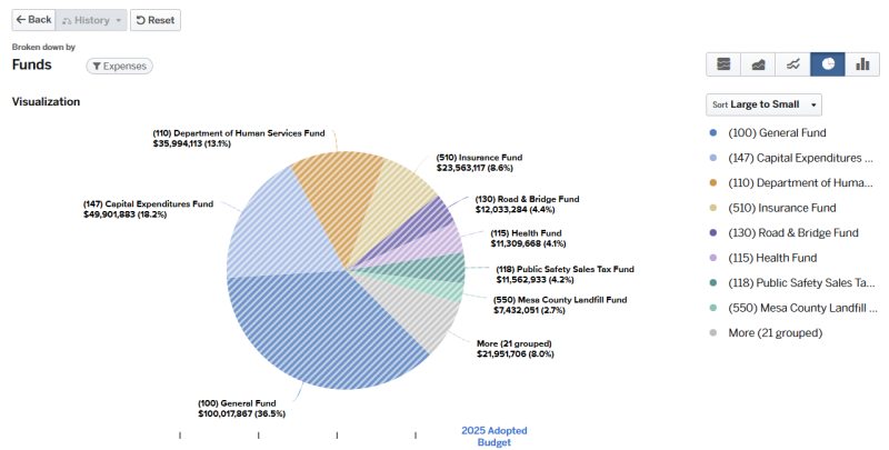 2025 Adopted Budget Total expenses by fund