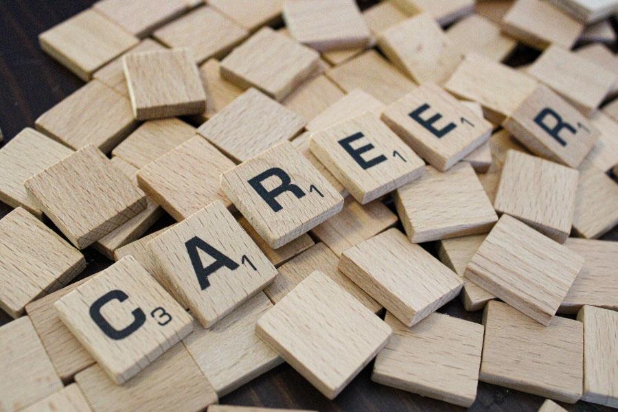 Career spelt out in blocks with letters on them.