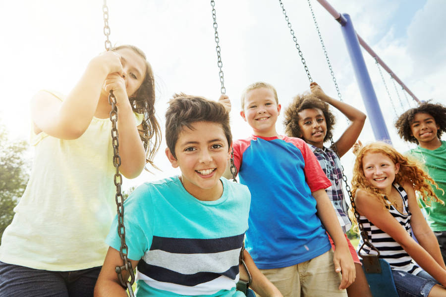 Kids playing at the park.